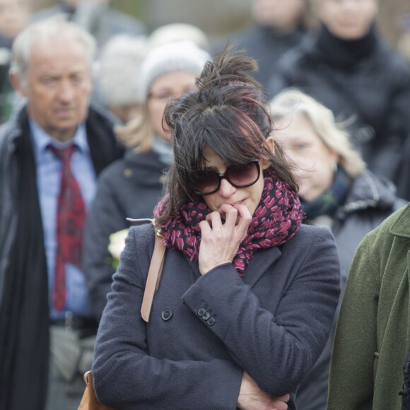 Sophie Marceau émue aux obsèques de son ex-mari Andrzej Zulawski à Gora Kalwaria, près de Varsovie en Pologne le 22 février 2016. BEW / BESTIMAGE