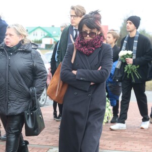 Sophie Marceau assiste aux obsèques de son ex-mari Andrzej Zulawski à Gora Kalwaria, près de Varsovie en Pologne le 22 février 2016. BEW / BESTIMAGE