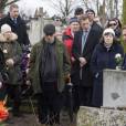 Famille et proches aux obsèques d'Andrzej Zulawski à Gora Kalwaria, près de Varsovie en Pologne le 22 février 2016.  BEW / BESTIMAGE 