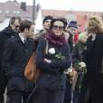 Sophie Marceau aux obsèques de son ex-mari Andrzej Zulawski à Gora Kalwaria, près de Varsovie en Pologne le 22 février 2016.  BEW / BESTIMAGE 