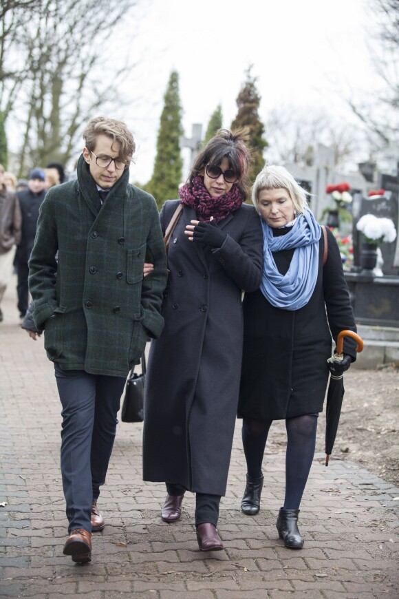 Sophie Marceau assiste aux obsèques de son ex-mari Andrzej Zulawski à Gora Kalwaria, près de Varsovie en Pologne le 22 février 2016. BEW / BESTIMAGE