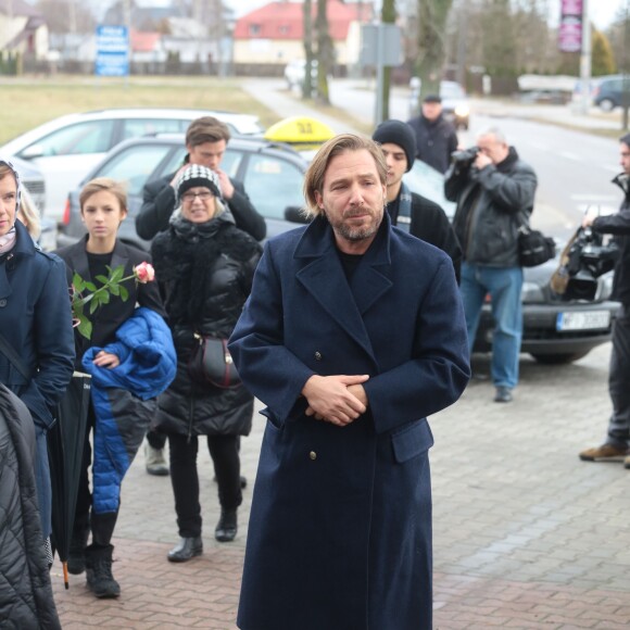 Xawery Zulawski aux obsèques du réalisateur Andrzej Zulawski à Gora Kalwaria, près de Varsovie en Pologne le 22 février 2016. BEW / BESTIMAGE