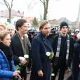 Ignacy, Xawery et Vincent, les trois fils du cinéaste, aux obsèques d'Andrzej Zulawski à Gora Kalwaria, près de Varsovie en Pologne le 22 février 2016.  BEW / BESTIMAGE 