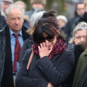 Sophie Marceau en larmes, assiste aux obsèques de son ex-mari Andrzej Zulawski à Gora Kalwaria, près de Varsovie en Pologne le 22 février 2016. BEW / BESTIMAGE