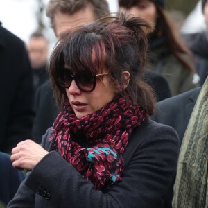 Sophie Marceau très émue assiste aux obsèques de son ex-mari Andrzej Zulawski à Gora Kalwaria, près de Varsovie en Pologne le 22 février 2016. BEW / BESTIMAGE