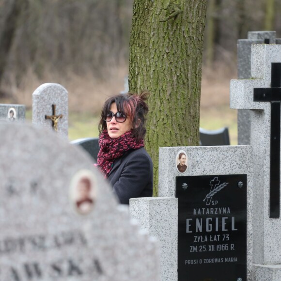 Sophie Marceau assiste aux obsèques de son ex-mari Andrzej Zulawski à Gora Kalwaria, près de Varsovie en Pologne le 22 février 2016. BEW / BESTIMAGE