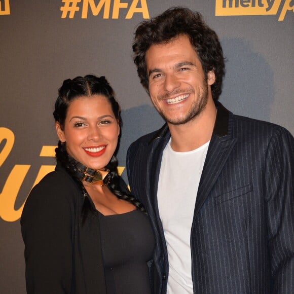 Ayem Nour enceinte et Amir Haddad ("The Voice 3") à la cérémonie des Melty Future Awards 2016 au Grand Rex à Paris, le 16 février 2016. © Veeren/Bestimage