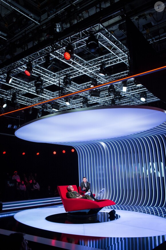 Exclusif - Enregistrement de l'émission "Le Divan" présentée par Marc-Olivier Fogiel avec Pierre Bergé, diffusion le 23 février sur France 3. Le 11 février 2016 ©Cyril Moreau/Bestimage