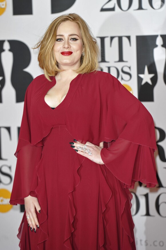 Adele - Photocall de la cérémonie des BRIT Awards 2016 à l'O2 Arena à Londres, le 24 février 2016. 24 February 2016.