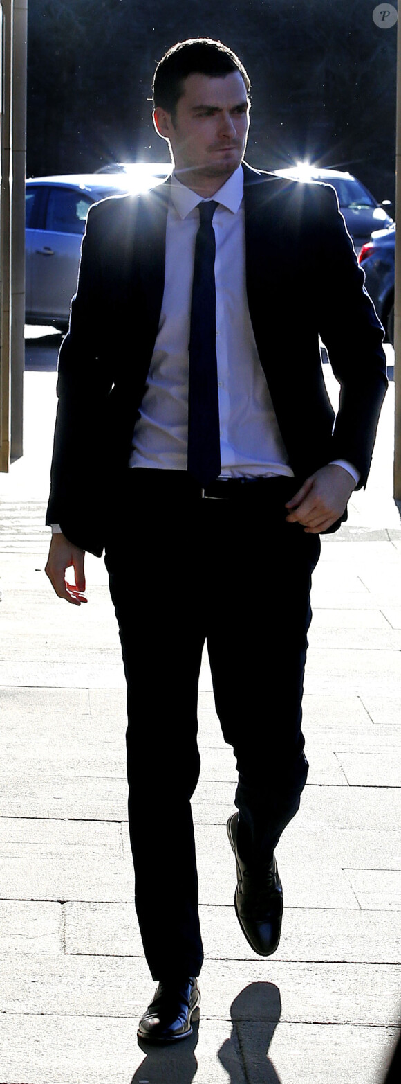 Adam Johnson lors de son arrivée au tribunal de Bradford le 23 février 2016