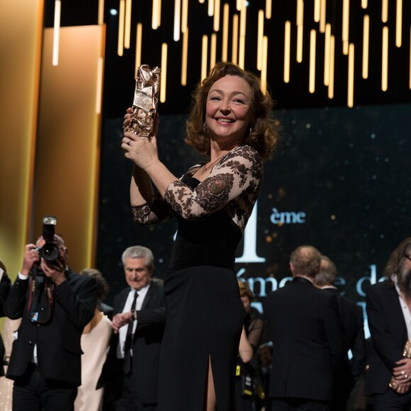 Catherine Frot (César de la meilleure actrice pour "Marguerite") - 41e cérémonie des César au Théatre du Chatelet à Paris le 26 février 2016