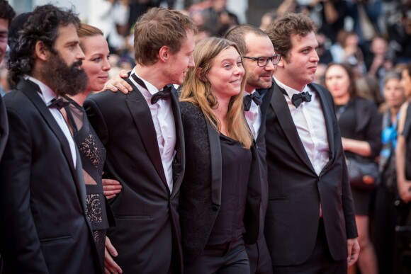 Géza Röhrig, guest, Laszlo Nemes, Clara Royer, Matyas Erdely, Matthieu Taponier - Montée des marches du film "La Glace et le Ciel" pour la cérémonie de clôture du 68 ème Festival du film de Cannes, à Cannes le 24 mai 2015.