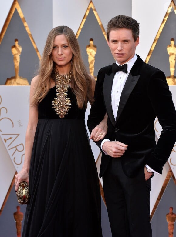 Hannah Bagshawe (enceinte) et Eddie Redmayne aux Oscars 2016.