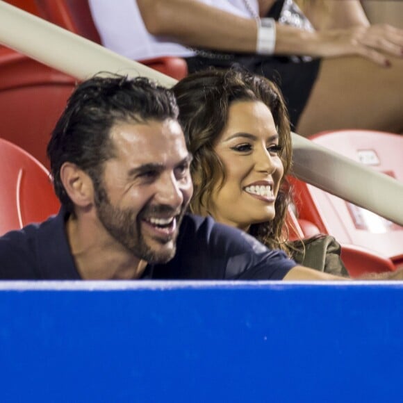 Eva Longoria et Jose Antonio Baston lors du tournoi de tennis d'Acapulco, Mexique, le 26 février 2016