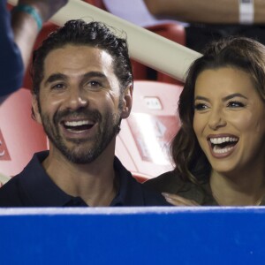 Eva Longoria et Jose Antonio Baston au tournoi de tennis d'Acapulco, Mexique, le 26 février 2016