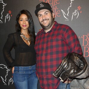 Les comédiens Aurélie Konaté et Laurent Ournac - People à la générale de la comédie musicale "La Belle et la Bete" au Théâtre Mogador à Paris le 24 octobre 2013.