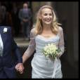 Rupert Murdoch et Jerry Hall, mariés, quittent l'église Saint-Bride à Londres le 4 mars 2016.