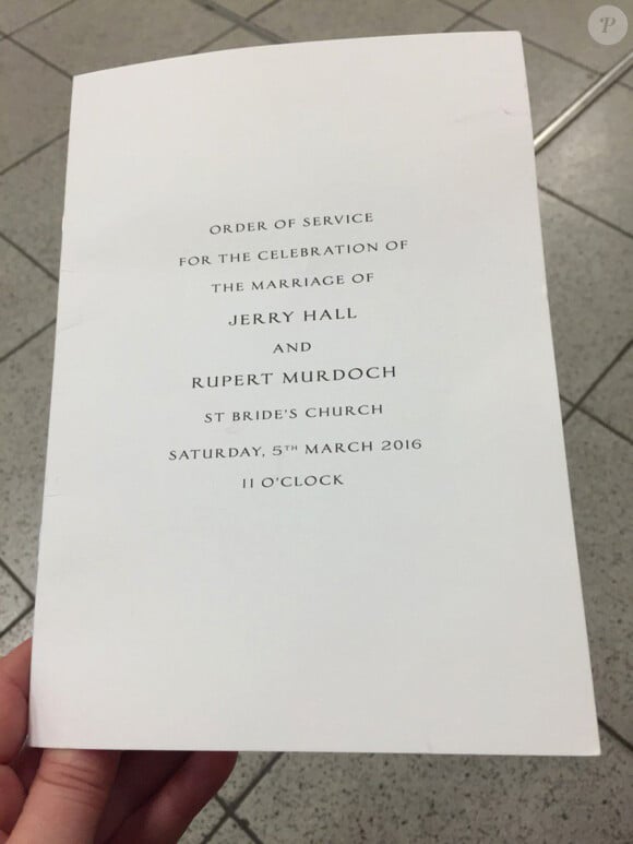 Jerry Hall et Rupert Murdoch se sont mariés ce samedi 5 mars à l'église Saint-Bride (St Bride's Church) à Londres.