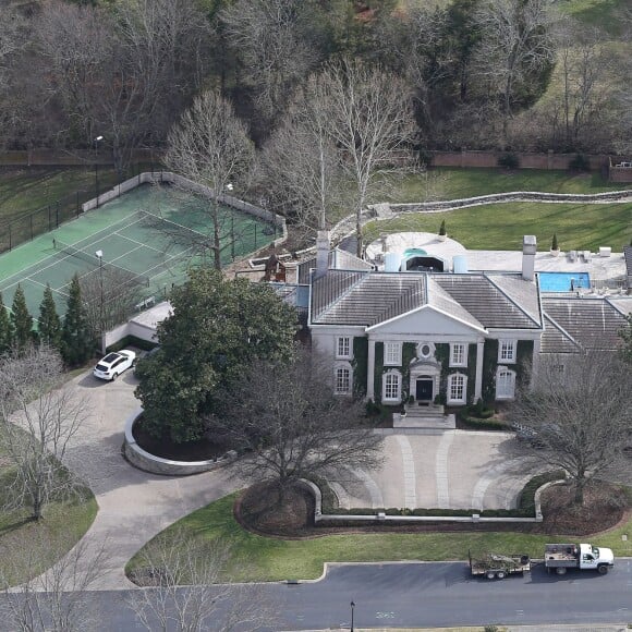 Exclusif - Vue aérienne de la maison de Nicole Kidman et Keith Urban à Nashville, achetée en 2007, un an après leur mariage. Le 9 février 2016