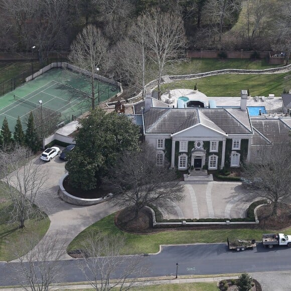 Exclusif - Vue aérienne de la maison de Nicole Kidman et Keith Urban à Nashville, achetée en 2007, un an après leur mariage. Le 9 février 2016