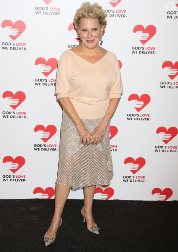 Bette Midler à la Soiree "God's Love We Deliver 2013 Golden Heart Awards" a New York, le 16 octobre 2013.