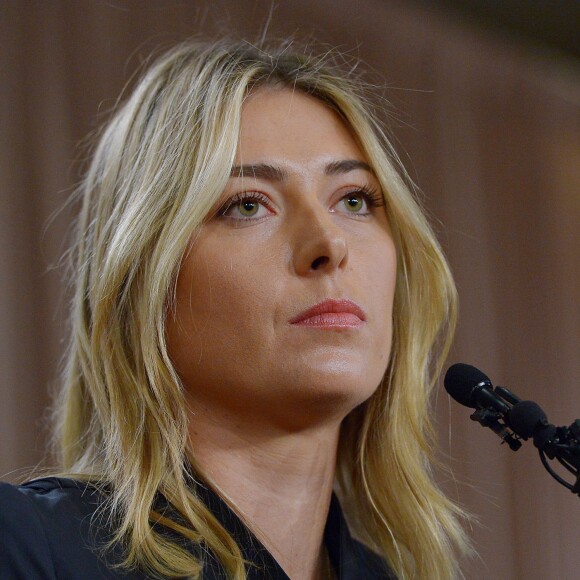 Maria Sharapova lors de sa conférence de presse au LA Hotel Downtown à Los Angeles, le 7 mars 2016.