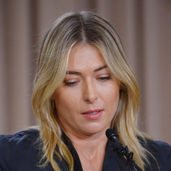 Maria Sharapova lors de sa conférence de presse au LA Hotel Downtown à Los Angeles, le 7 mars 2016.