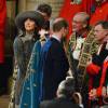 Le prince William et Kate Middleton, portant un chapeau John Boyd, arrivent à l'abbaye de Westminster, le 14 mars 2016, pour le service du Commonwealth Day.
