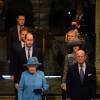 La reine Elizabeth II, le prince Philip, le prince William, Kate Middleton, le prince Harry et prince Andrew en à l'abbaye de Westminster, le 14 mars 2016, pour le service du Commonwealth Day.