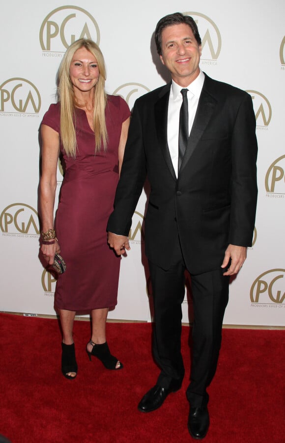 Steve Levitan et sa femme Krista Levitan - 25e cérémonie annuelle des "Producers Guild Awards" au Beverly Hilton Hotel à Los Angeles, le 19 janvier 2014.