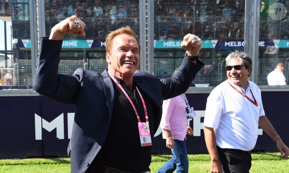 Arnold Schwarzenegger au Grand Prix d'Australie le 20 mars 2016 à Melbourne