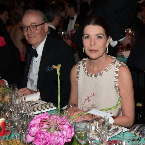 S.A.R. la princesse Caroline de Hanovre et Karl Lagerfeld lors du 62e Bal de la Rose dans la Salle des Etoiles du Sporting de Monte Carlo, le 19 mars 2016, sur le thème de Cuba. © Palais princier / Pierre Villard / Monte Carlo Société des Bains de Mer via Bestimage