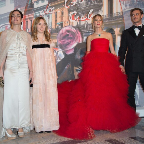 Charlotte Casiraghi, SAR la princesse Alexandra de Hanovre avec Beatrice Borromeo et Pierre Casiraghi lors du 62e Bal de la Rose au Sporting de Monte Carlo, le 19 mars 2016, inspiré par Cuba. © Palais princier / Pierre Villard / Monte Carlo Société des Bains de Mer via Bestimage