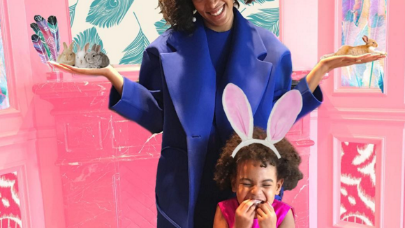 Beyoncé Knowles : Sa petite Blue Ivy, adorable lapin de Pâques avec Tata Solange