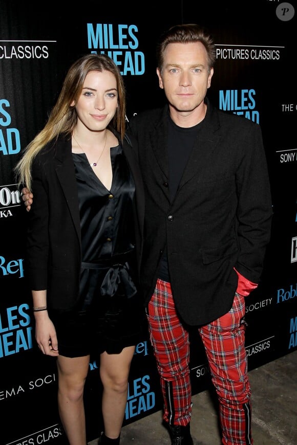 Ewan McGregor et sa fille Clara McGregor à la première de Miles Ahead à New York, le 23 mars 2016.
