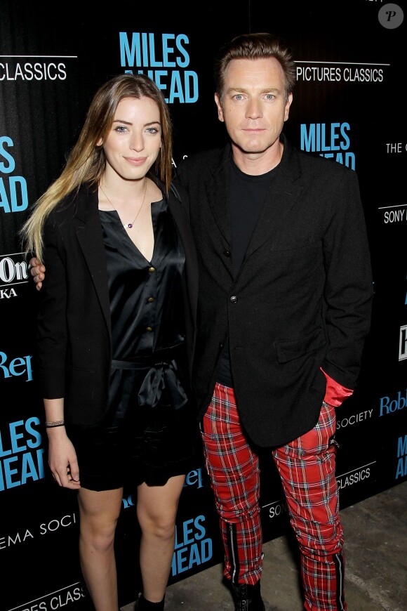 Ewan McGregor et sa fille Clara McGregor à la première de Miles Ahead à New York, le 23 mars 2016.