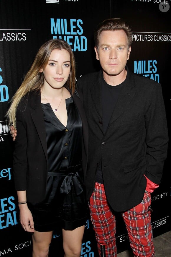 Ewan McGregor et sa fille Clara McGregor à la première de Miles Ahead à New York, le 23 mars 2016.