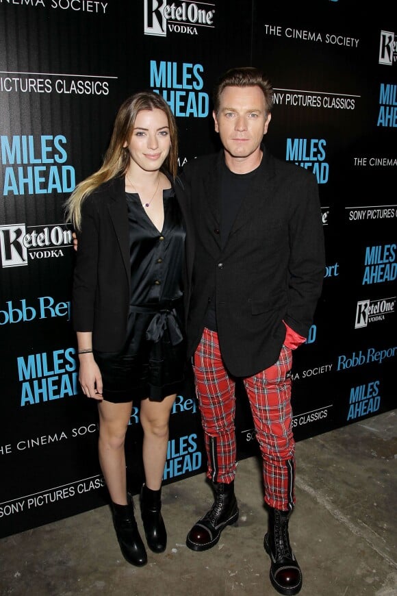 Ewan McGregor et sa fille Clara McGregor à la première de Miles Ahead à New York, le 23 mars 2016.