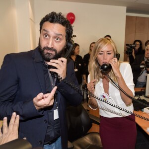 Cyril Hanouna et Enora Malagré - 11e édition du "BGC Charity Day" à Paris le 11 septembre 2015 en mémoire aux 658 collaborateurs du groupe BGC partners (leader mondial du courtage interbancaire) disparus il y a 14 ans dans les attentats du World Trade Center le 11 septembre 2001.