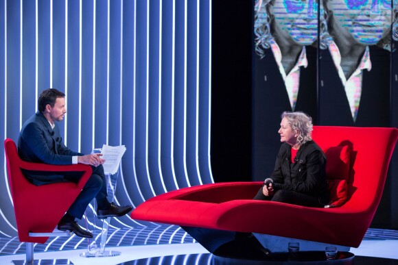 Exclusif - Enregistrement de l'émission "Le Divan" présentée par Marc-Olivier Fogiel avec Agnès b. en invitée. Le 28 mars 2016 © Cyril Moreau / Bestimage