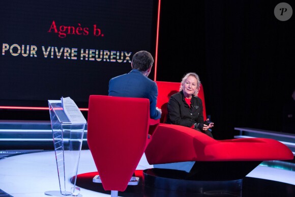 Exclusif - Enregistrement de l'émission "Le Divan" présentée par Marc-Olivier Fogiel avec Agnès b. en invitée. Le 28 mars 2016 © Cyril Moreau / Bestimage