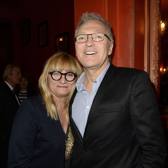 Christine Bravo et Laurent Ruquier - Backstage de la 150e représentation de la pièce "Je préfère qu'on reste amis" au Théâtre Antoine à Paris le 5 novembre 2014.