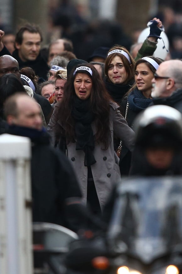 Zineb El Rhazoui lors de la la marche républicaine pour Charlie Hebdo, le 11 janvier - Paris