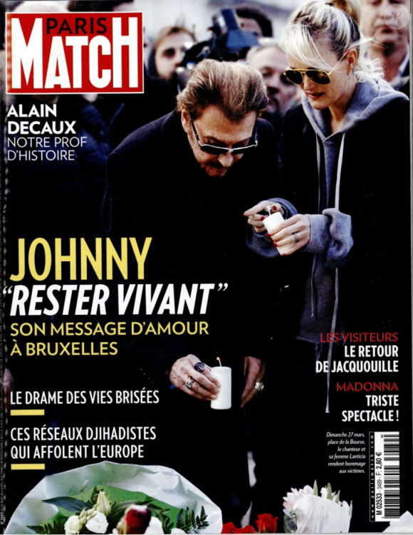 Couverture de Paris Match en kiosque le 30 mars 2016