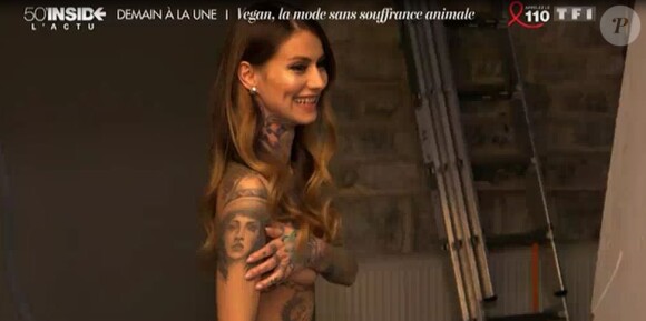 Fanny Maurer de "Secret Story 6" glamour et souriante pour sa séance photo nue, pour la PETA