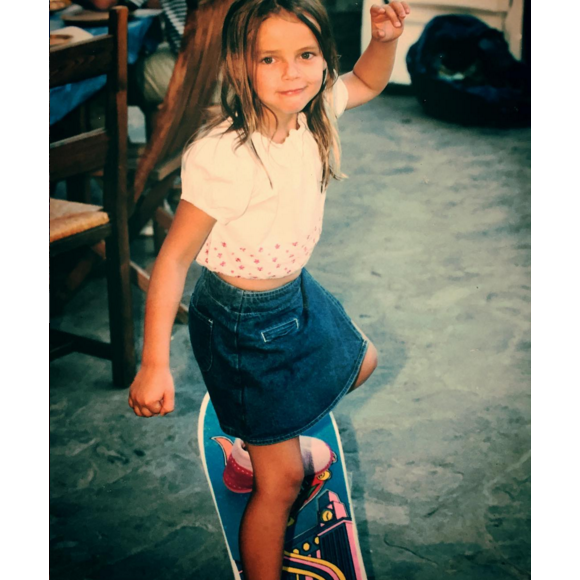Pauline Ducruet enfant, en train de faire du skate-board, photo publiée sur Instagram début avril 2016.