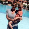 Amélie Neten et son fils Hugo sous le soleil de Marrakech, le 3 avril 2016