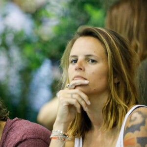 Laure Manaudou et son companon Jérémy Frérot lors des Championnats de France de natation à Montpellier, le 3 avril 2016.