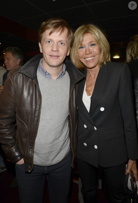 Alex Lutz et Brigitte Trogneux-Macron (femme de Emmanuel Macron) - Générale du spectacle "Les Coquettes" au Grand Point Virgule, à Paris, le 4 avril 2016. © Coadic Guirec/Bestimage