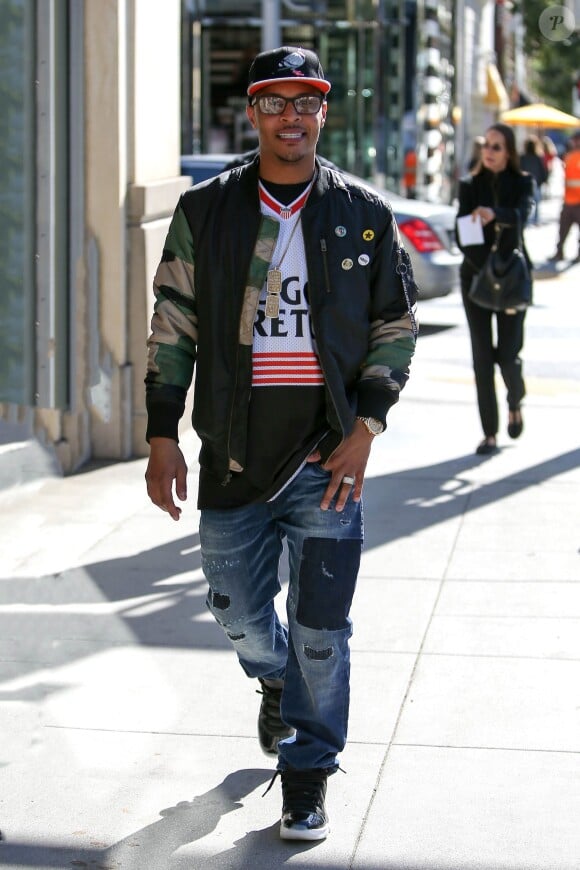 Le rappeur T.I.  dans les rues de Los Angeles, le 4 février 2016